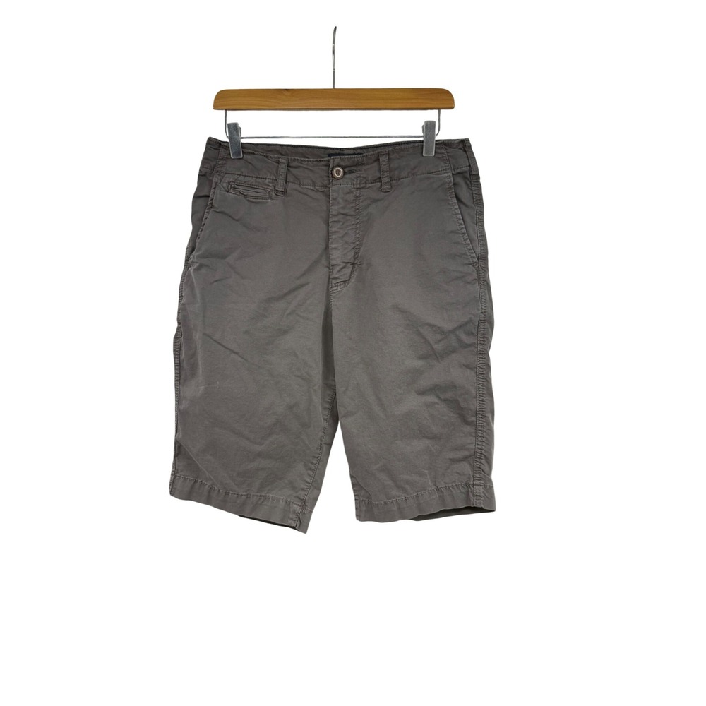 American Eagle Next Level Flex Mens 30 Longer Length Short Gray Flat Front Chino